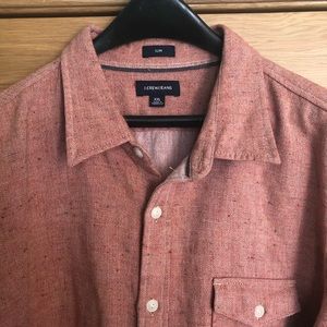 slim japanese slub herringbone shirt